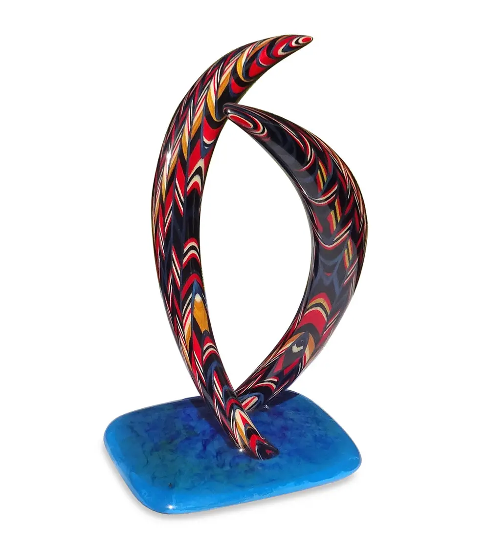 Wood Sculpture Double Dolphin Sculpture 1
