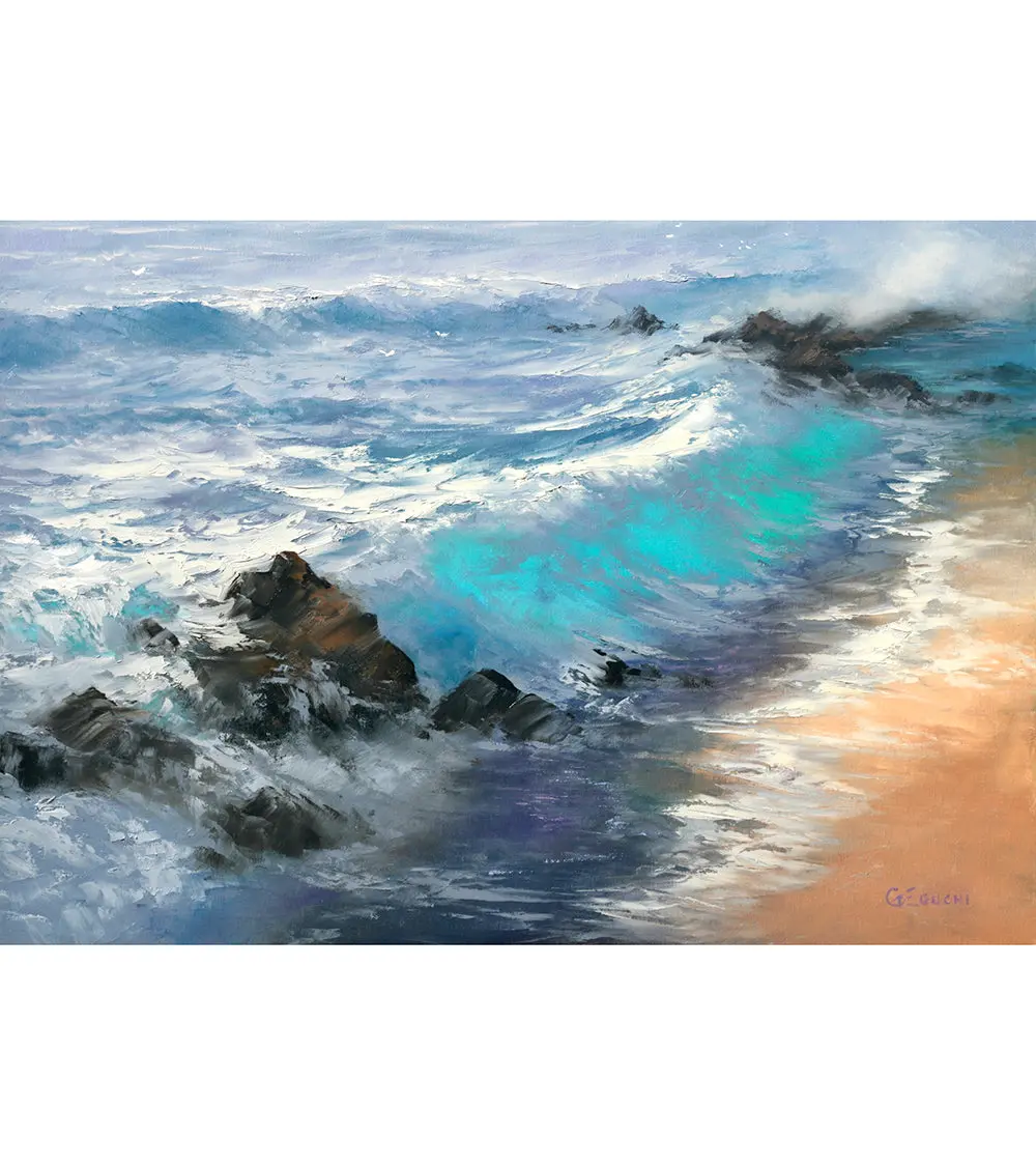 Greeting Card "Cadence Of Azure Waters" By George Eguchi 1