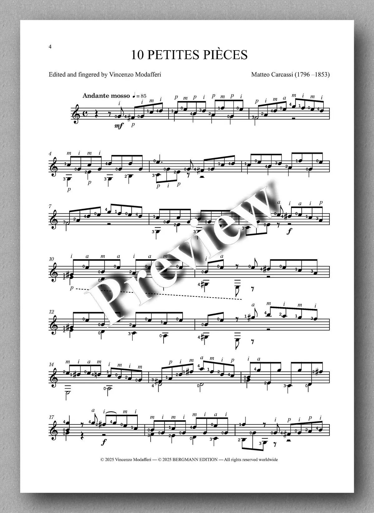 Carcassi-Modafferi, 10 Petites Pièces, Op. 11 2