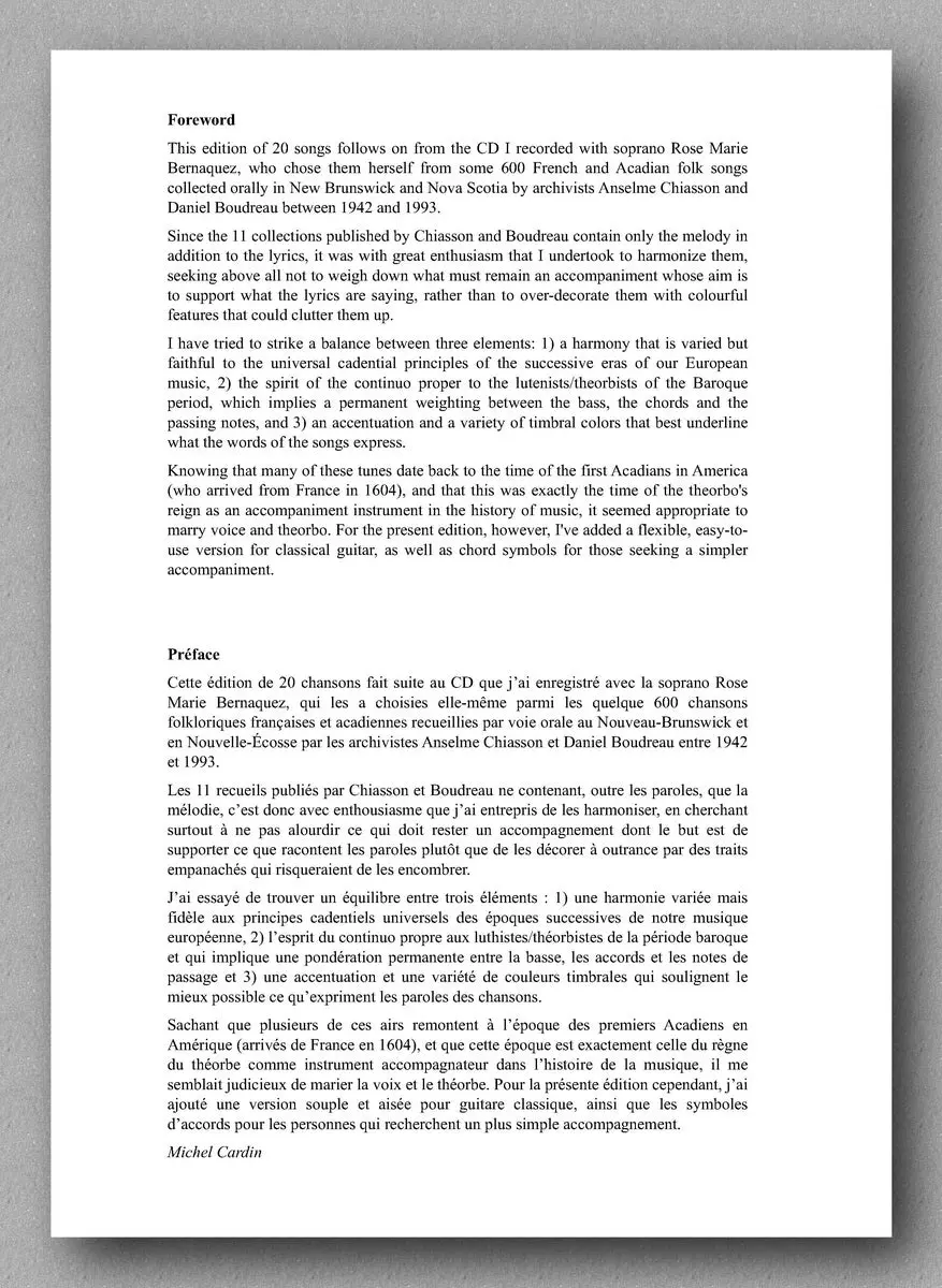 Cardin, Chansons D’Acadie, Vol. 2 2