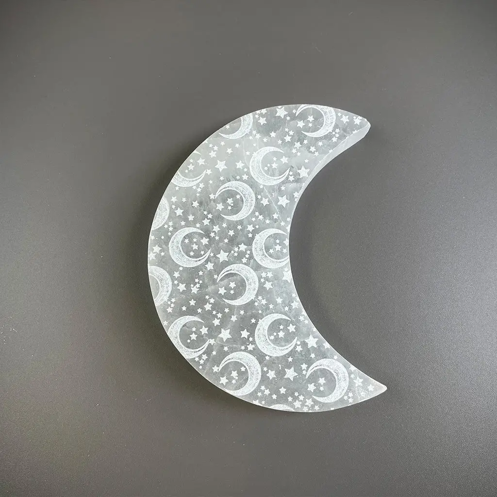 Crescent Moon Selenite Charger - "Celestial Bodies" 1