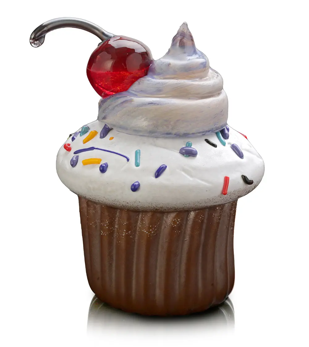 Glass Sculpture "Birthday Cupcake" By Ben Silver 1