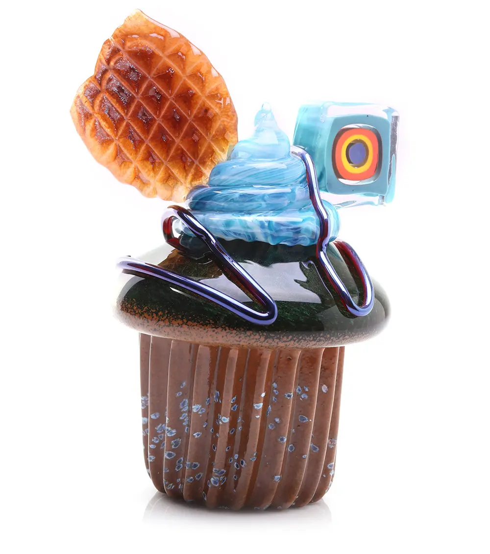 Glass Sculpture "Homer Cupcake" By Ben Silver 1