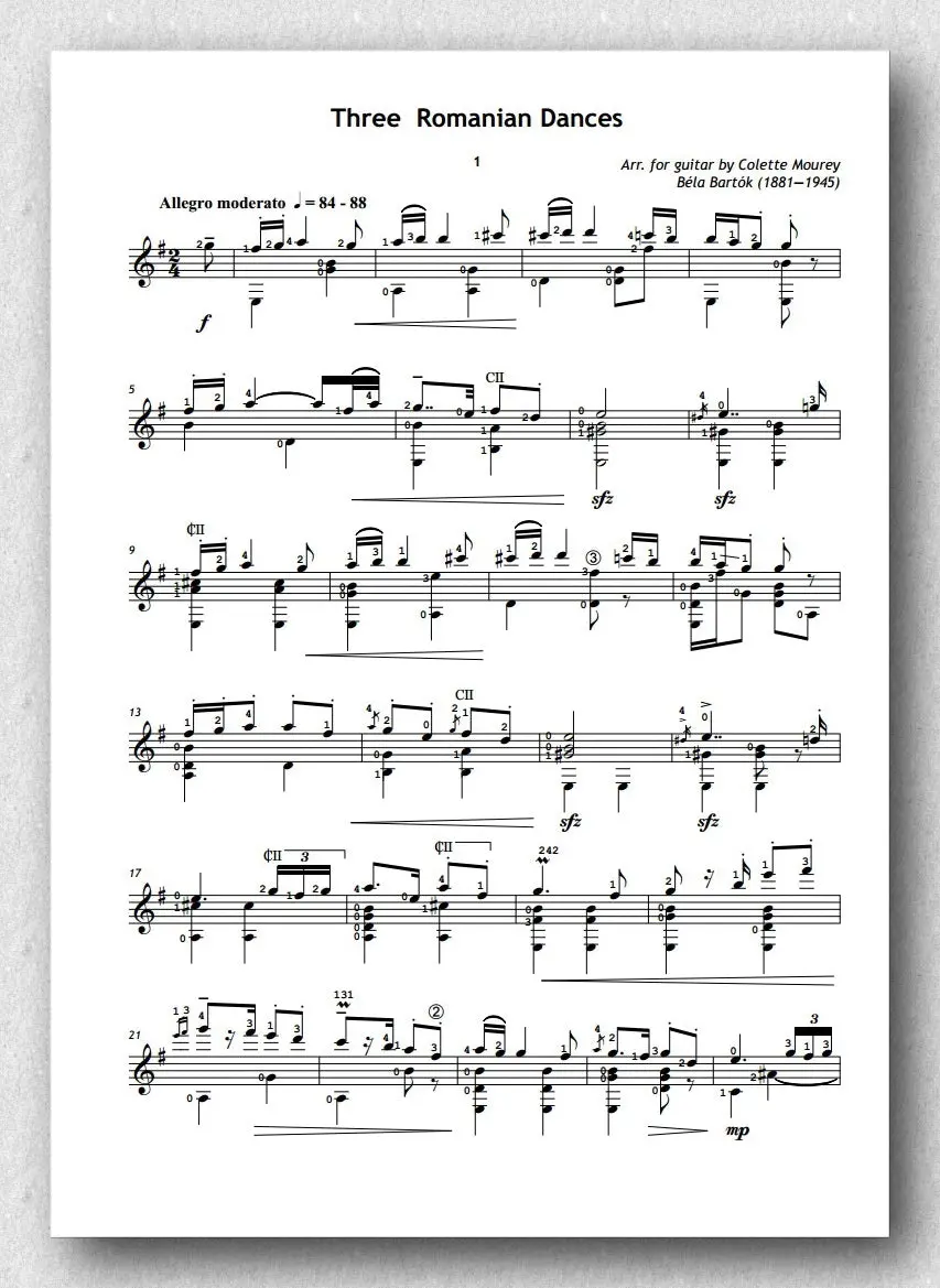 Bartok-Mourey, Three Romanian Dances 2