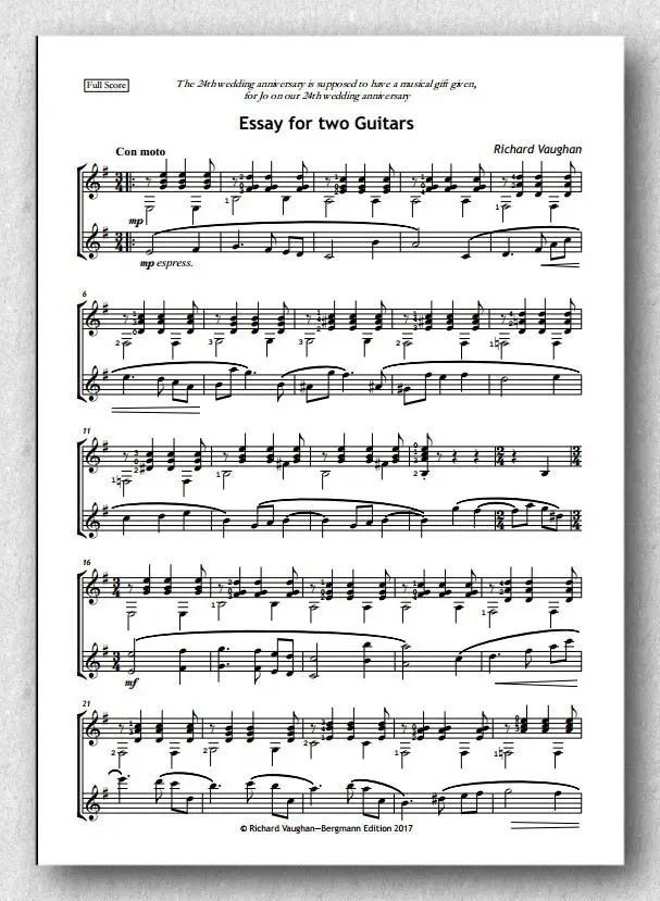 Vaughan, Essay For Two Guitars 2