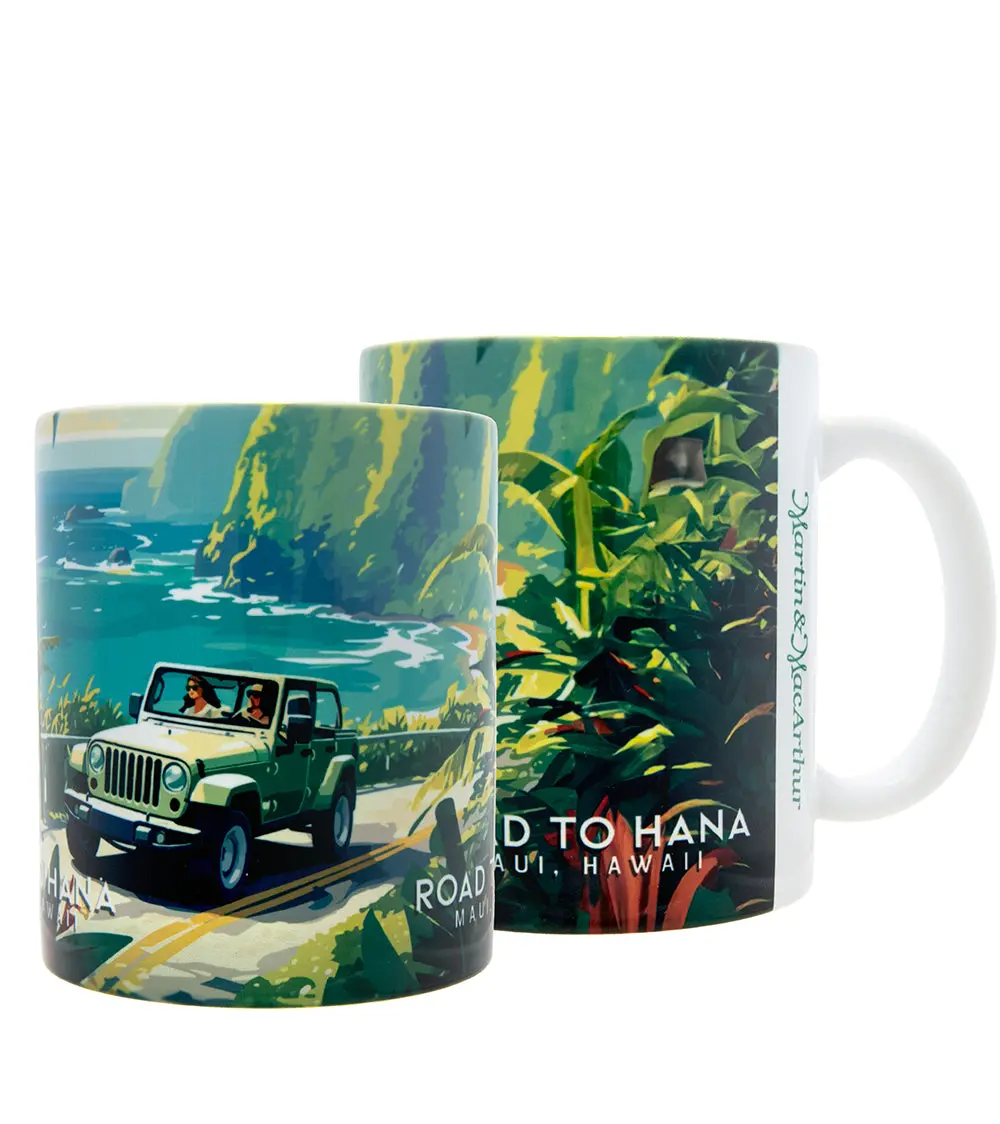 "Road To Hana" Travel Art Mug 1