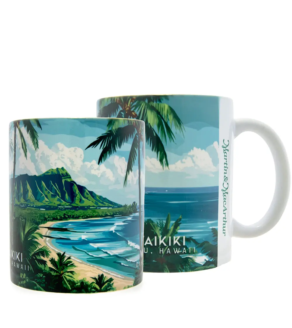 "Waikiki" Travel Art Mug 1