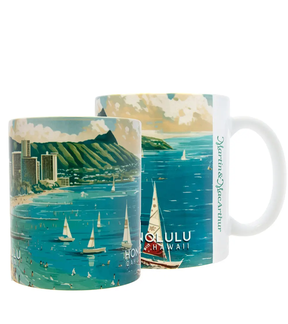 "Honolulu" Travel Art Mug 1