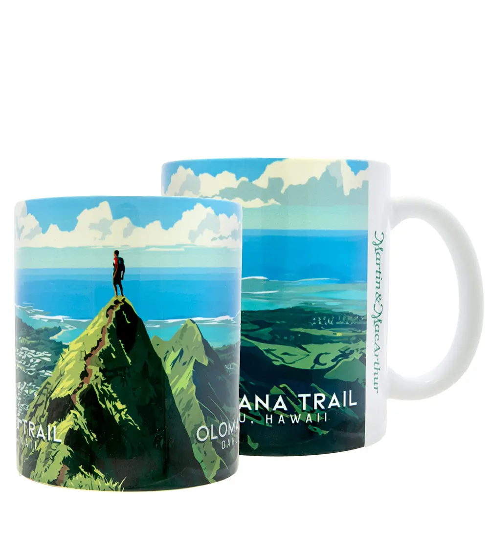 "Olomana Trail" Travel Art Mug 1