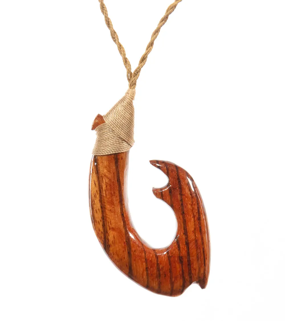 Zebra Wood Hook Pendant 1