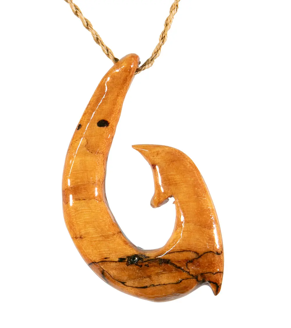 Spalted Tamarine Ulua  Hook Pendant 1