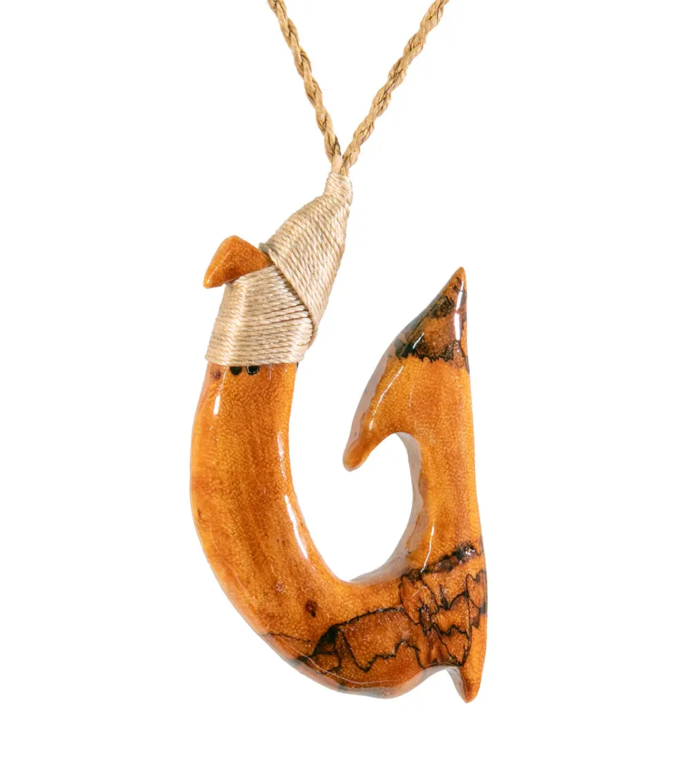 Spalted Tamarine Hook Pendant 1