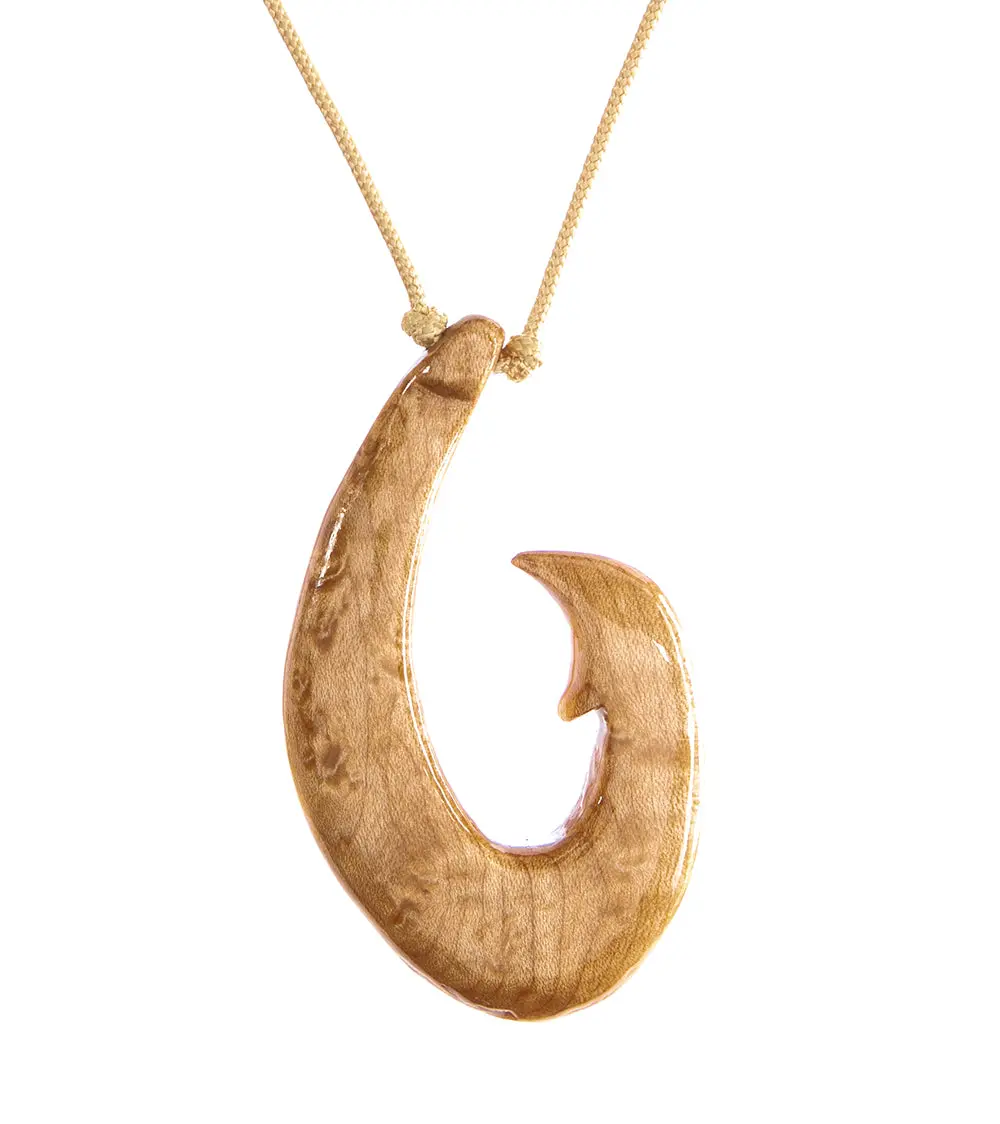 Birdseye Maple Ulua Hook Pendant 1
