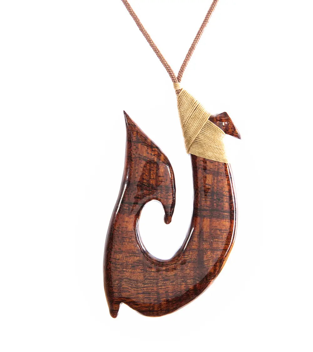 Curly Koa Hook Pendant 2