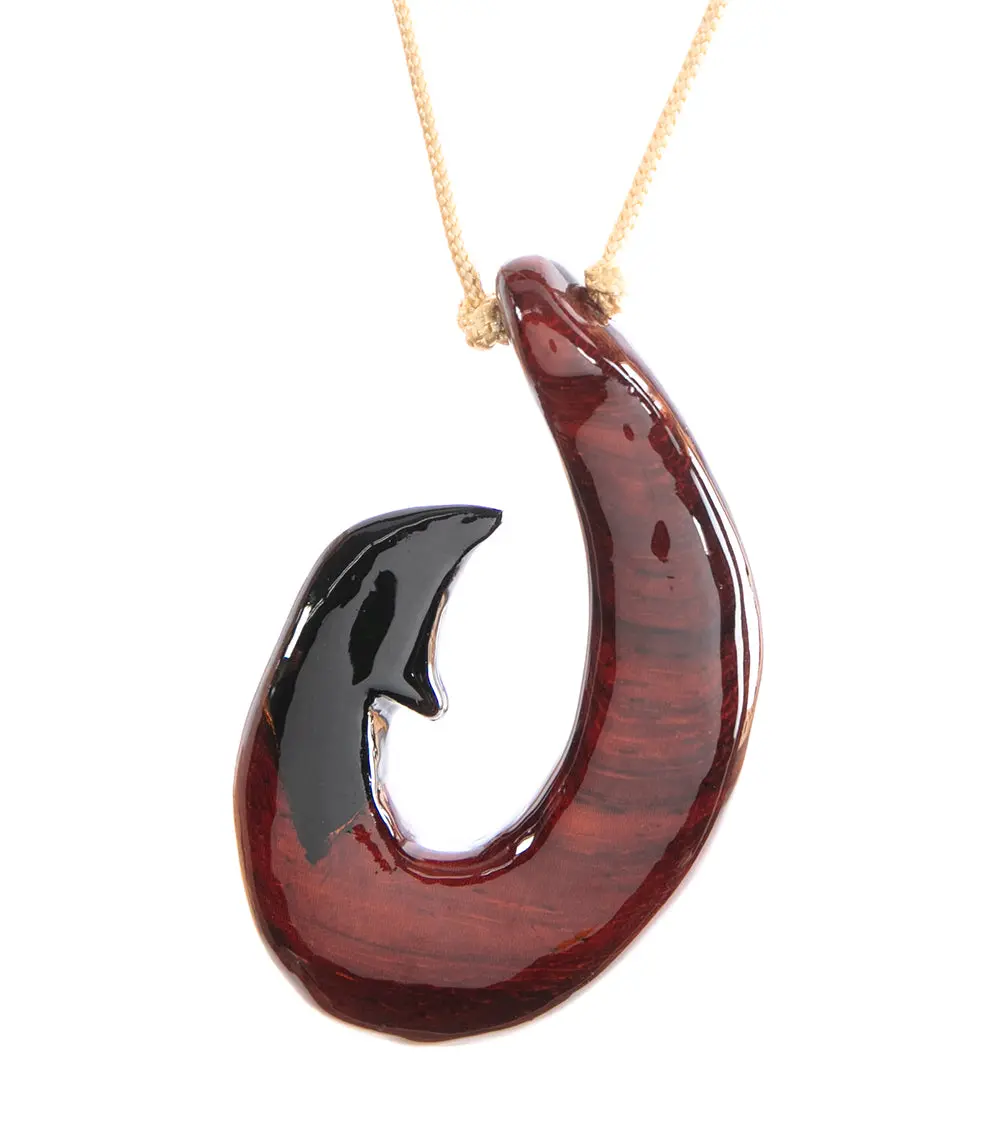 Paduk And Ebony Ulua Hook Pendant 2