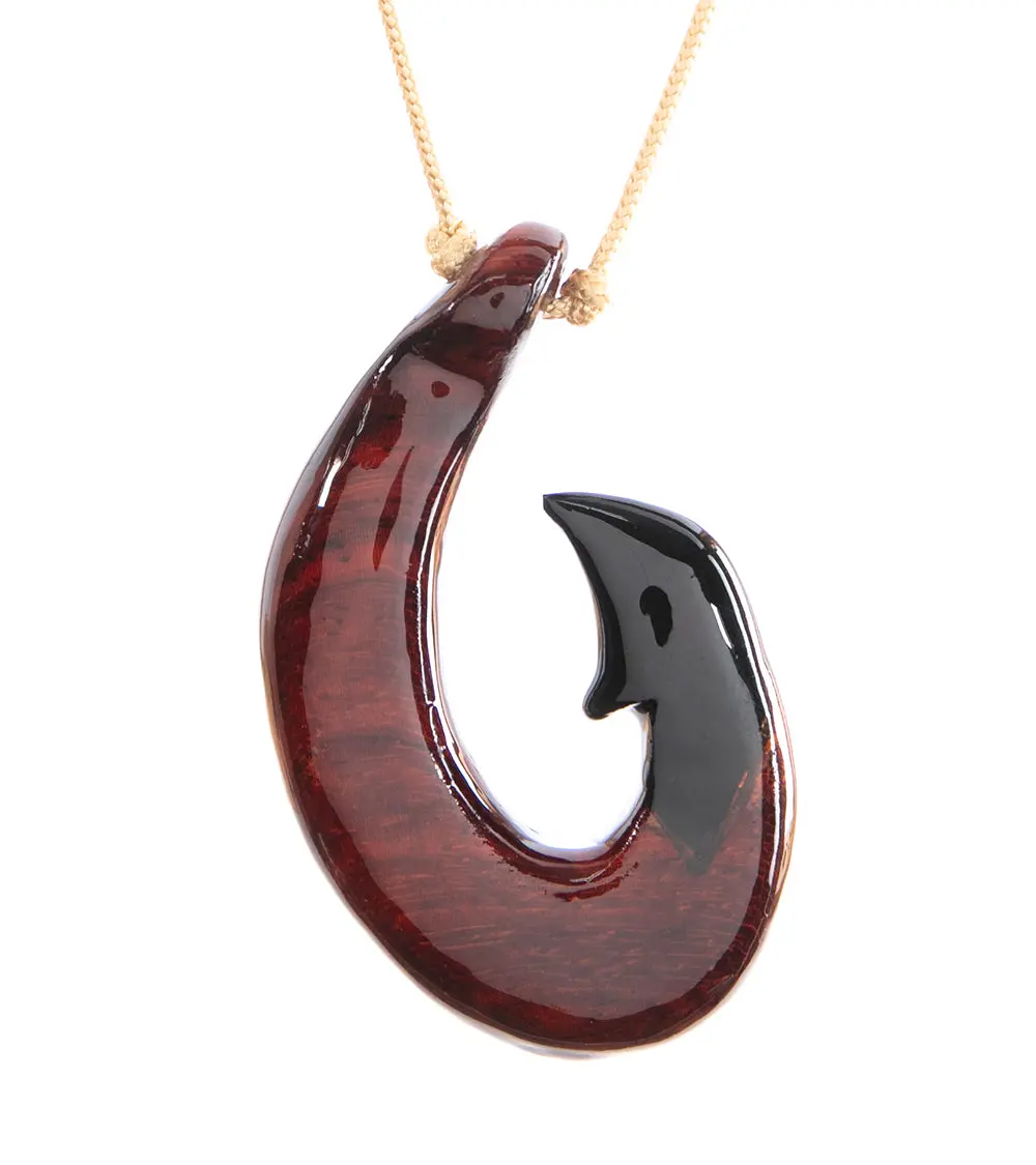 Paduk And Ebony Ulua Hook Pendant 1