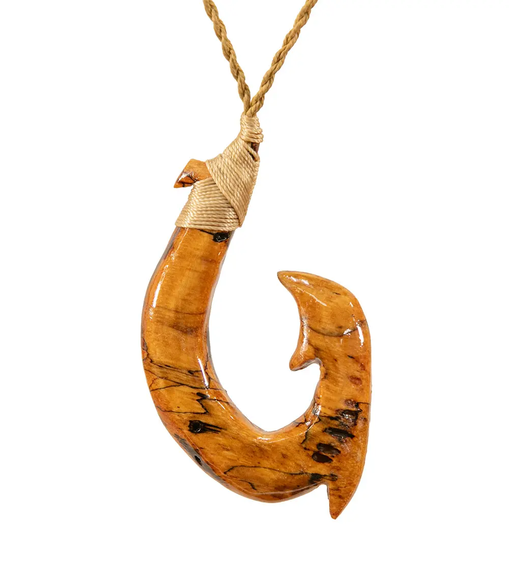 Spalted Tamarind Hook Pendant 1