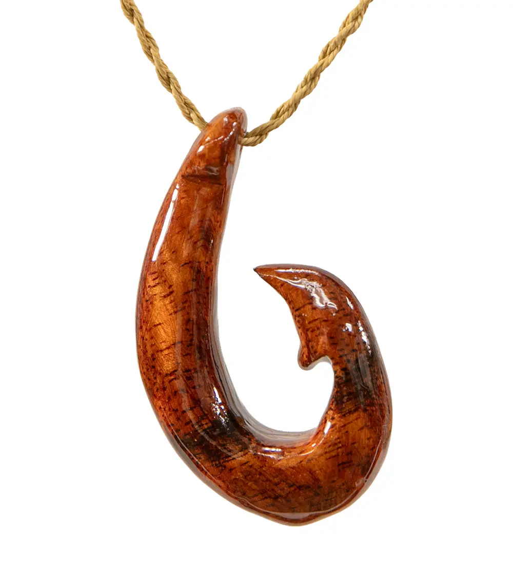 Curly Koa Ulua Hook Pendant 1