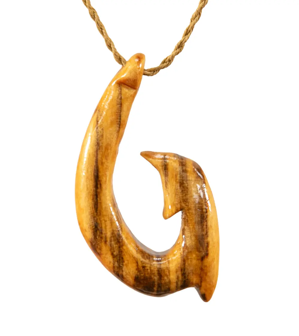 Waimanalo Pinewood Ulua Hook Pendant 1
