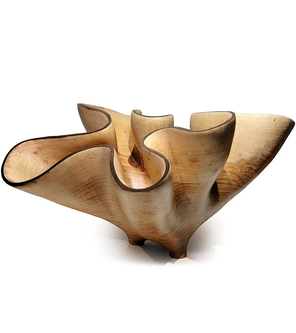 Carved Vessel "Bleached Walnut Bowl" By Andy Dipietro 2