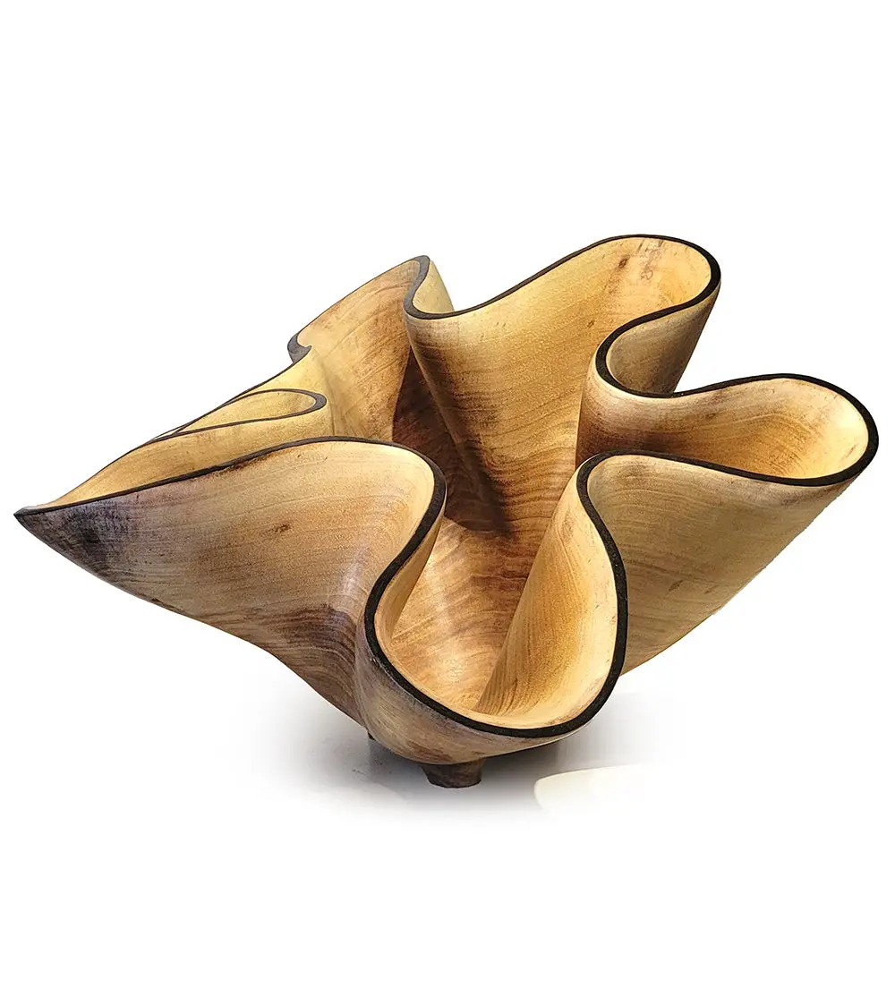 Carved Vessel "Bleached Walnut Bowl" By Andy Dipietro 1