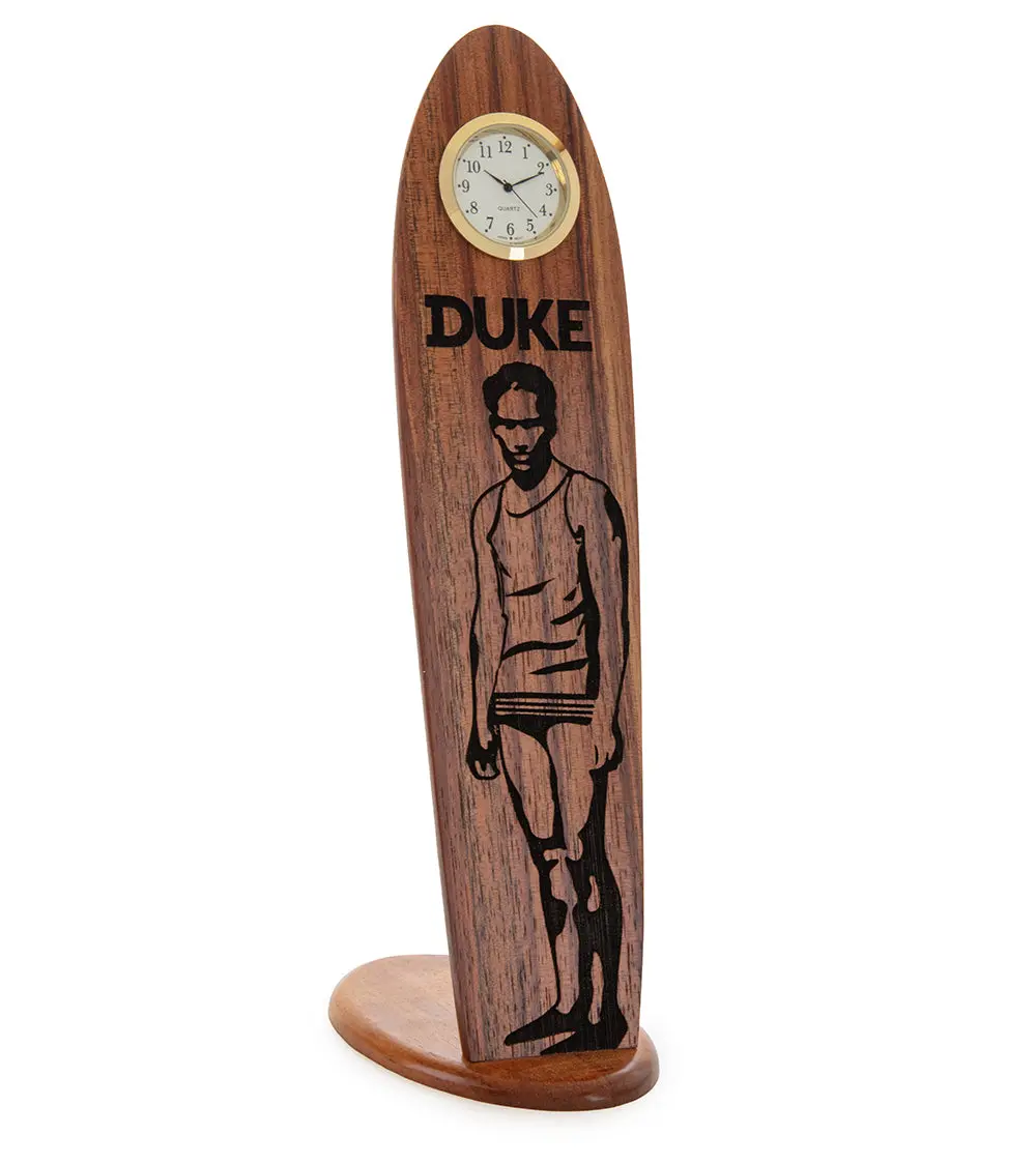 Duke Koa Surfboard Clock – Standing 1