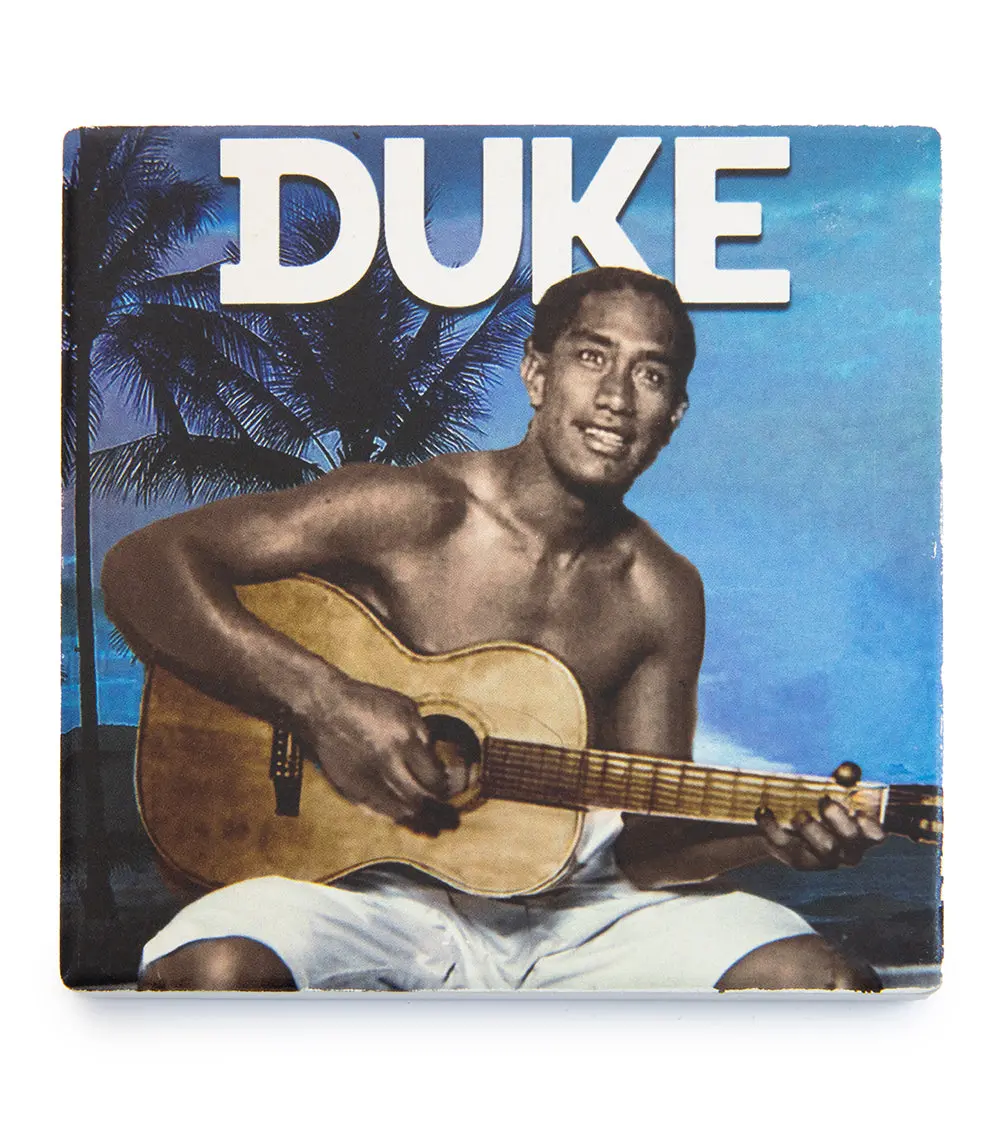 Duke Sandstone Coaster – Duke Playing Guitar 1