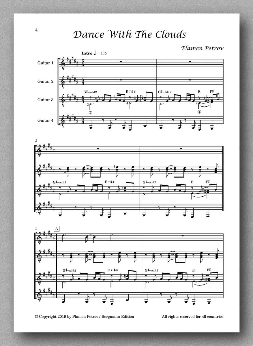 Petrov, Dance With The Clouds, Guitar Quartet 7 2
