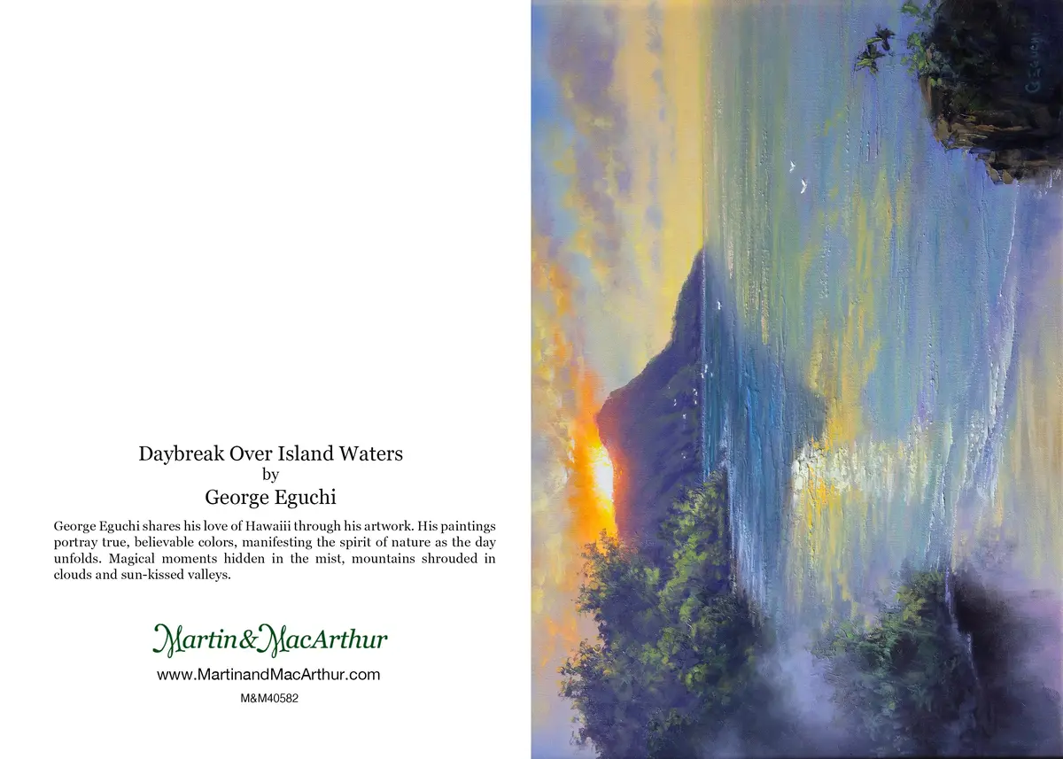 Greeting Card "Daybreak Over Island Waters" By George Eguchi 2