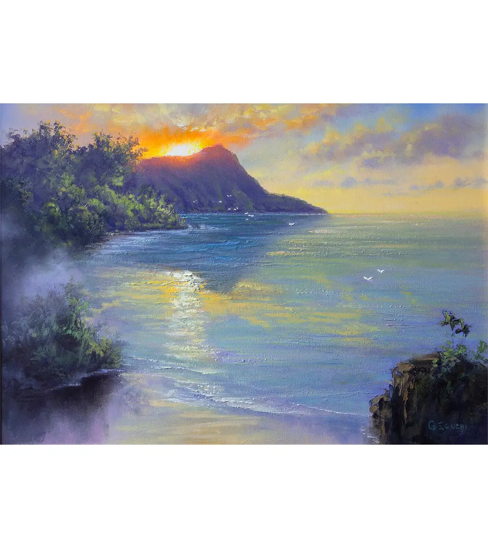 Greeting Card "Daybreak Over Island Waters" By George Eguchi 1