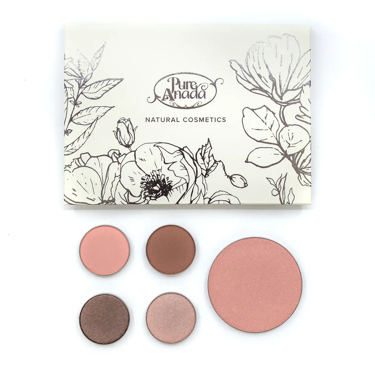 Natural Eye & Cheek Makeup Compact Palette - Delicate By Pure Anada 1