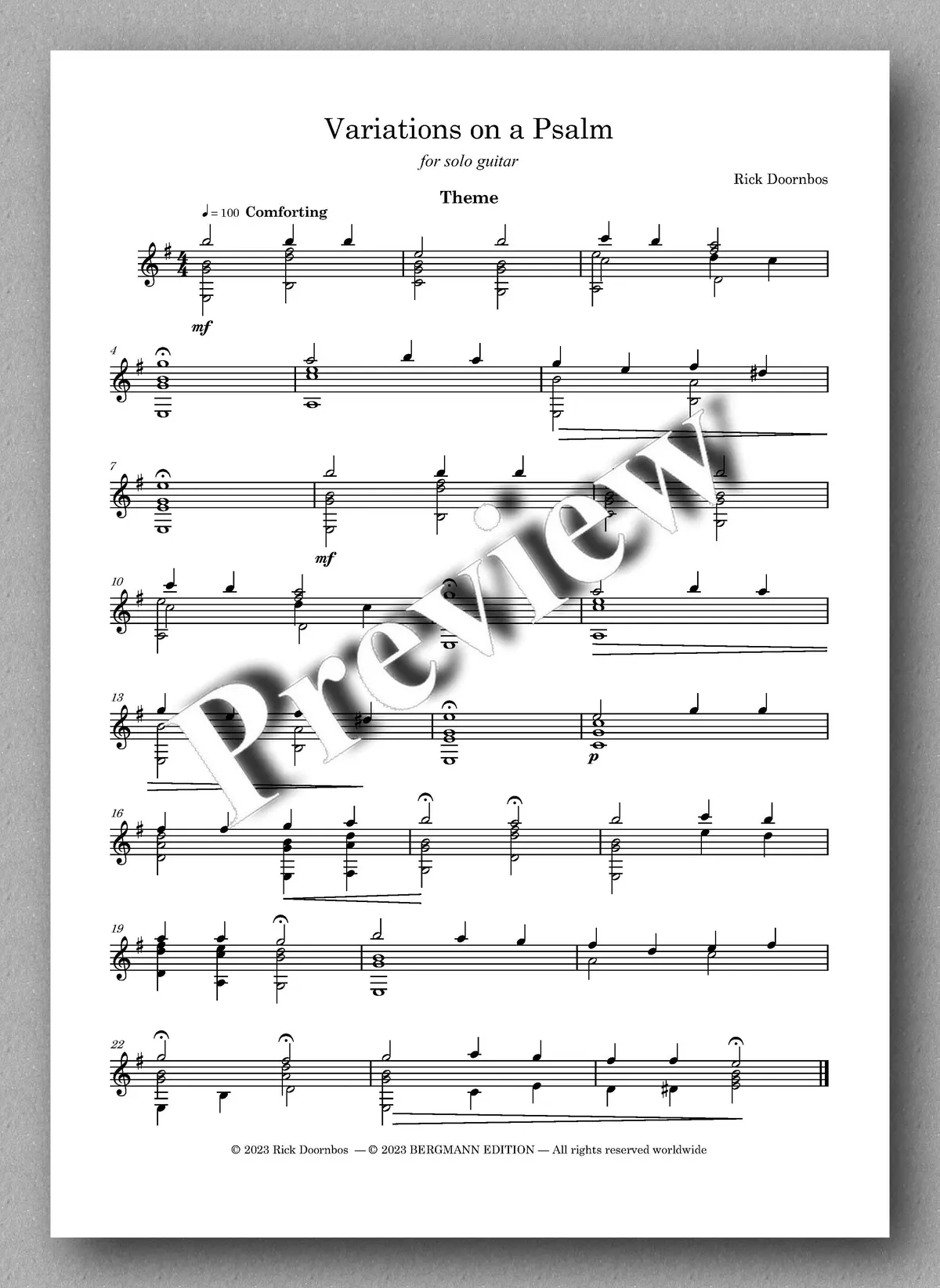 Doornbos, Variations On A Psalm 2
