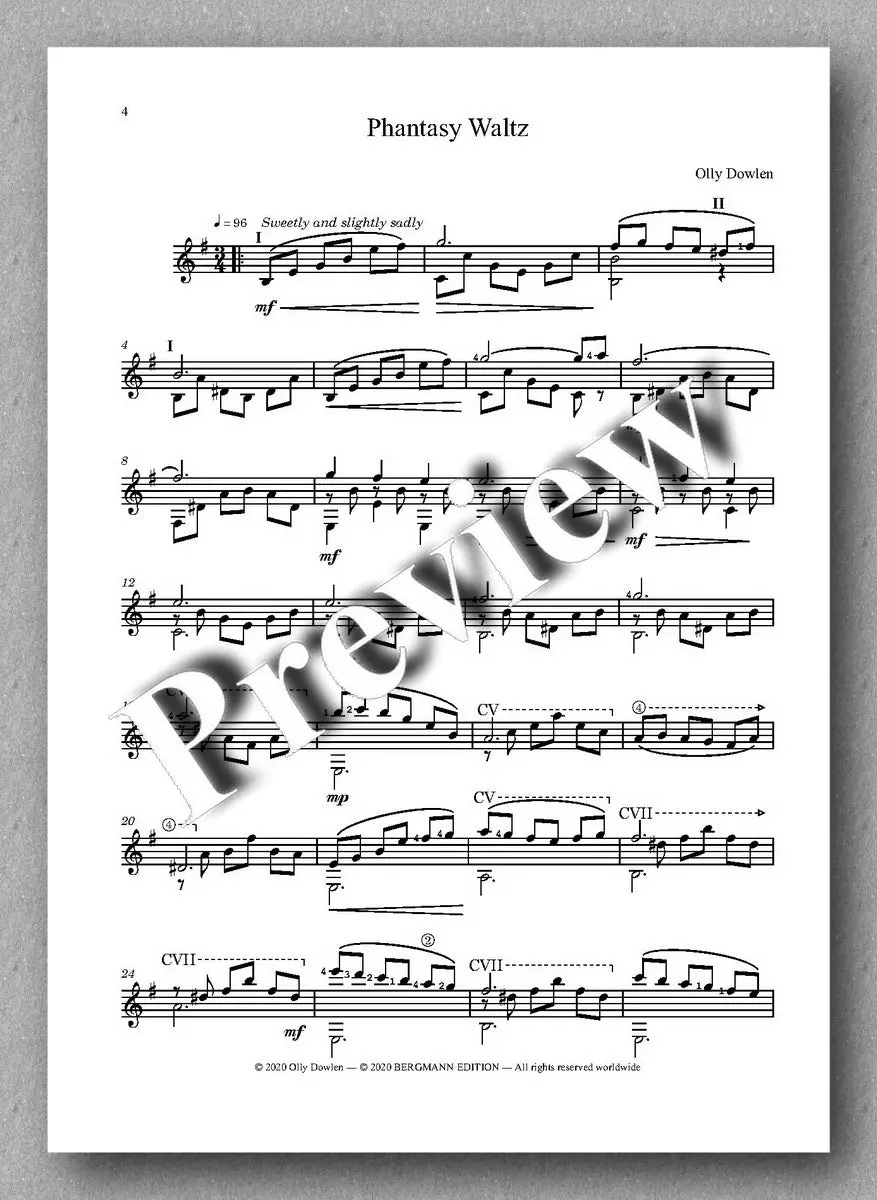 Dowlen, Five Pieces For Solo Guitar 2