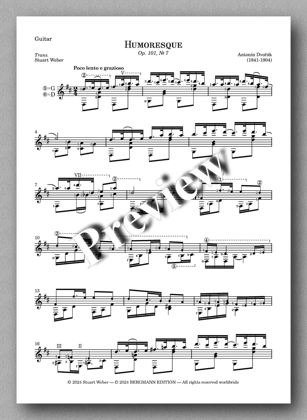 Dvorak-Weber, Humoresque, Op. 101, No. 7 2