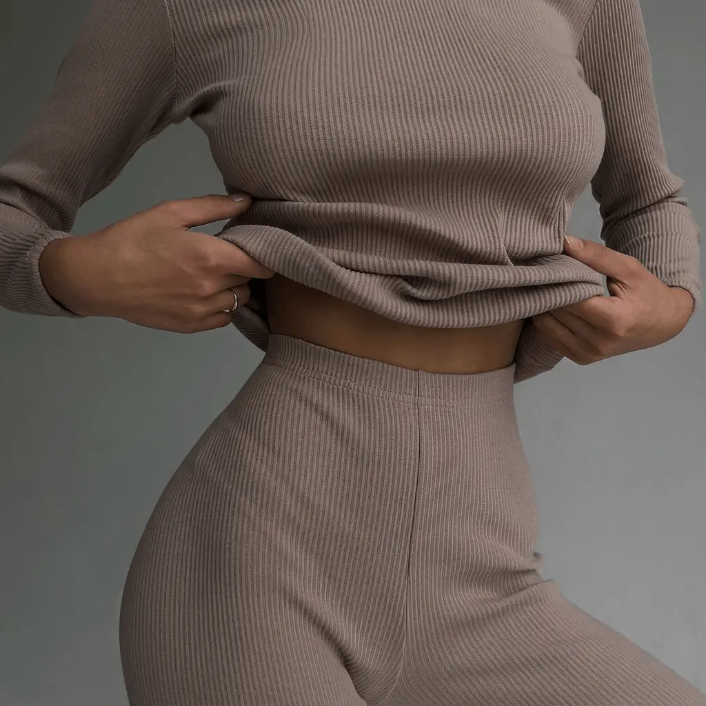 Ease 2 Piece Ribbed Cotton Loungewear 1