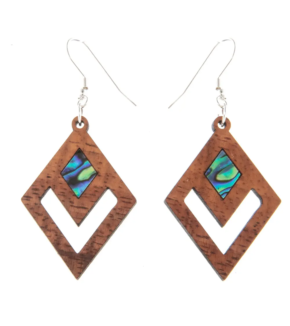 Koa Earrings "Paua Diamonds" - Fbi39112 1