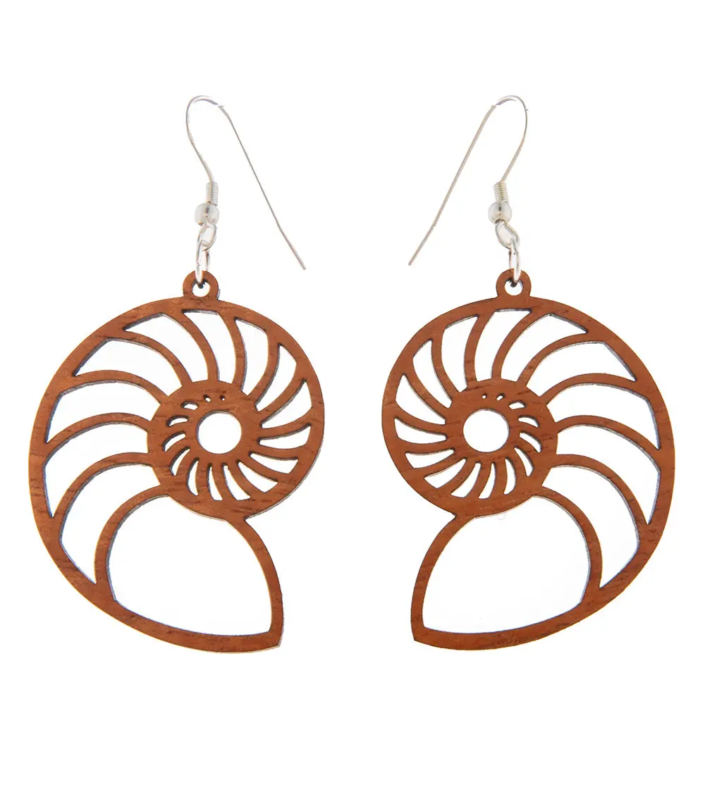 Koa Earrings "Shell" 1