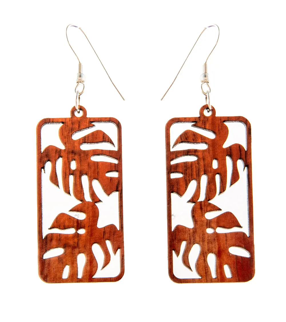 Koa Earrings "Monstera" 1