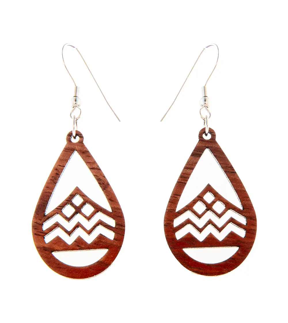 Koa Earrings "Drop Mauna Kea" 1