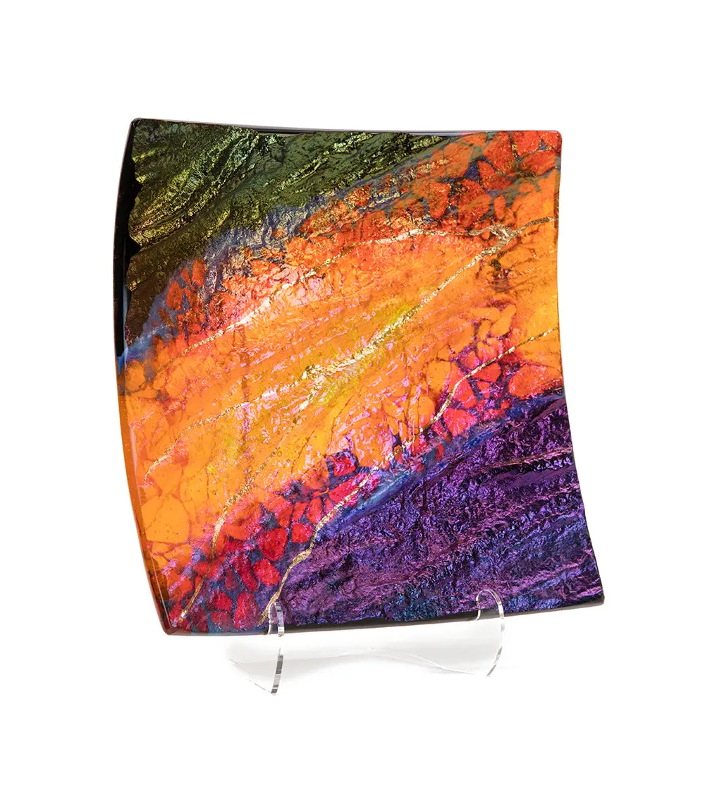 9" X 9" Lava Square Plate By Marian Fieldson 1