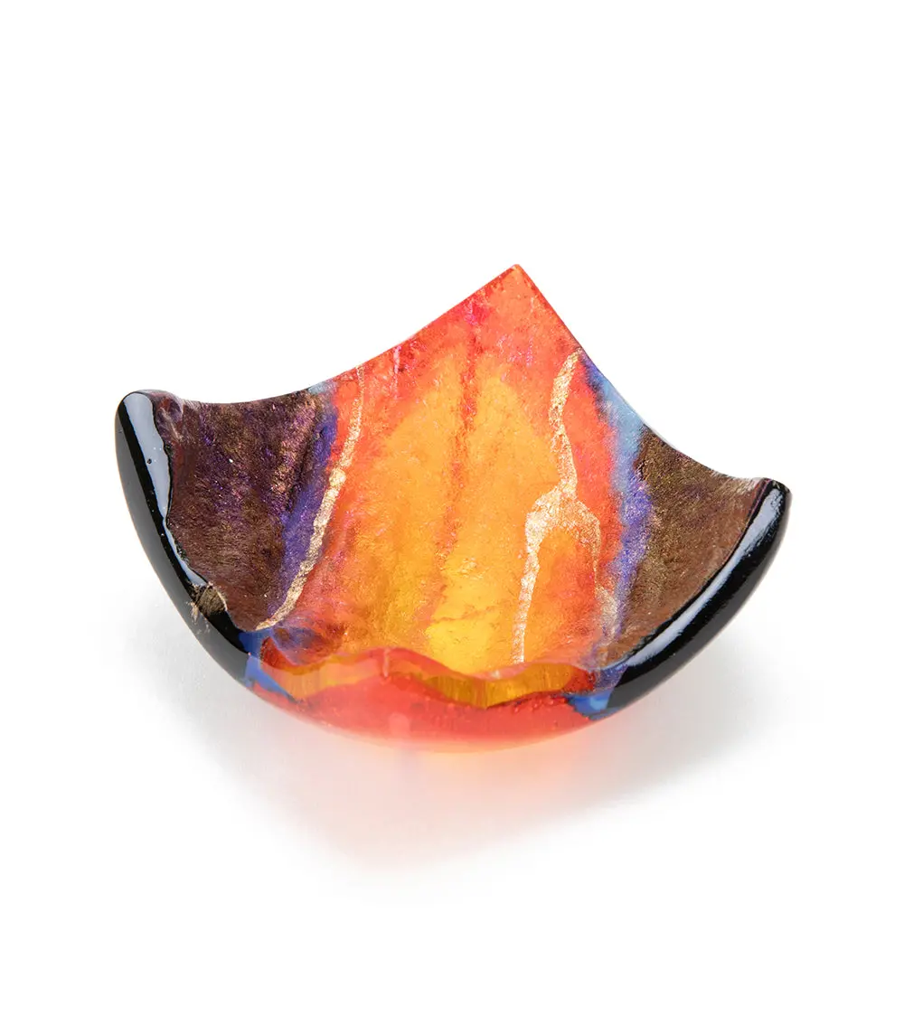 3" X 3" Lava Glass Tray By Marian Fieldson 1