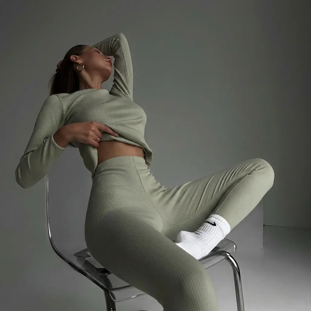 Ease 2 Piece Ribbed Cotton Loungewear Set 2