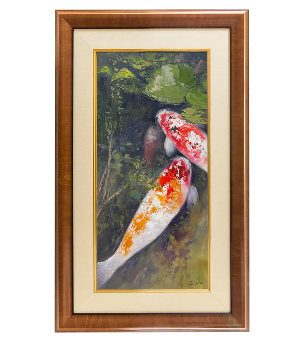 Original Painting: The Flamboyance Of Koi By George Eguchi 1