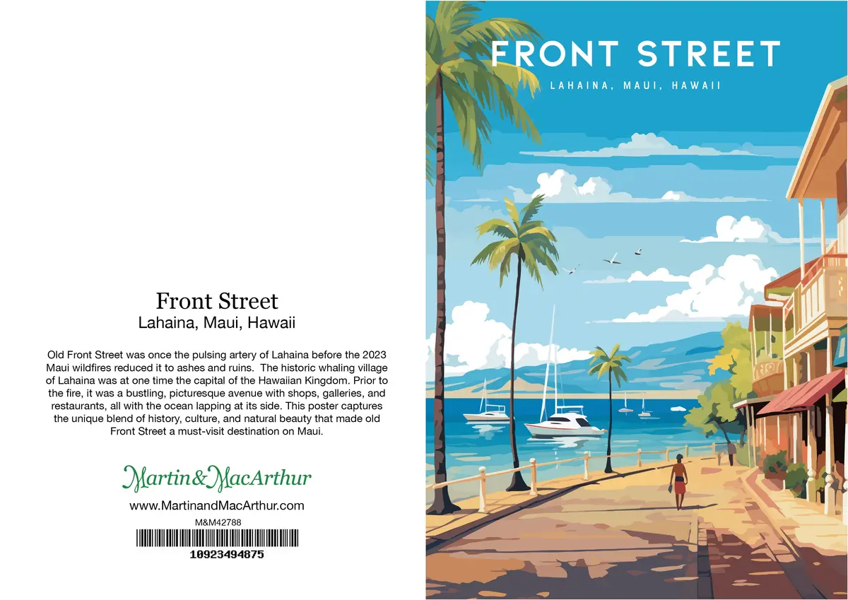 Greeting Card "Front Street, Maui" Hawaii Travel Art 2