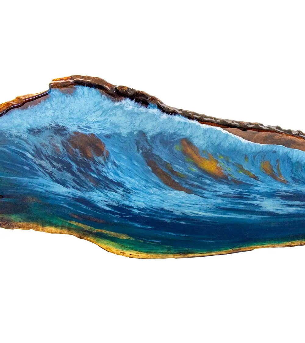 Original Painting On Koa "Anticipation" By Philip Gagnon 36X9 1