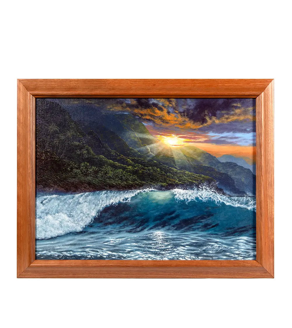Original Painting "Sunrise Wave (Moody Morning Blues)" By Philip Gagnon 12X16 1