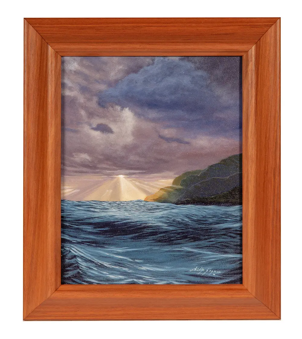 Original Painting "Ocean Sunset (Hope Breaks Through)" By Philip Gagnon 7X9 1