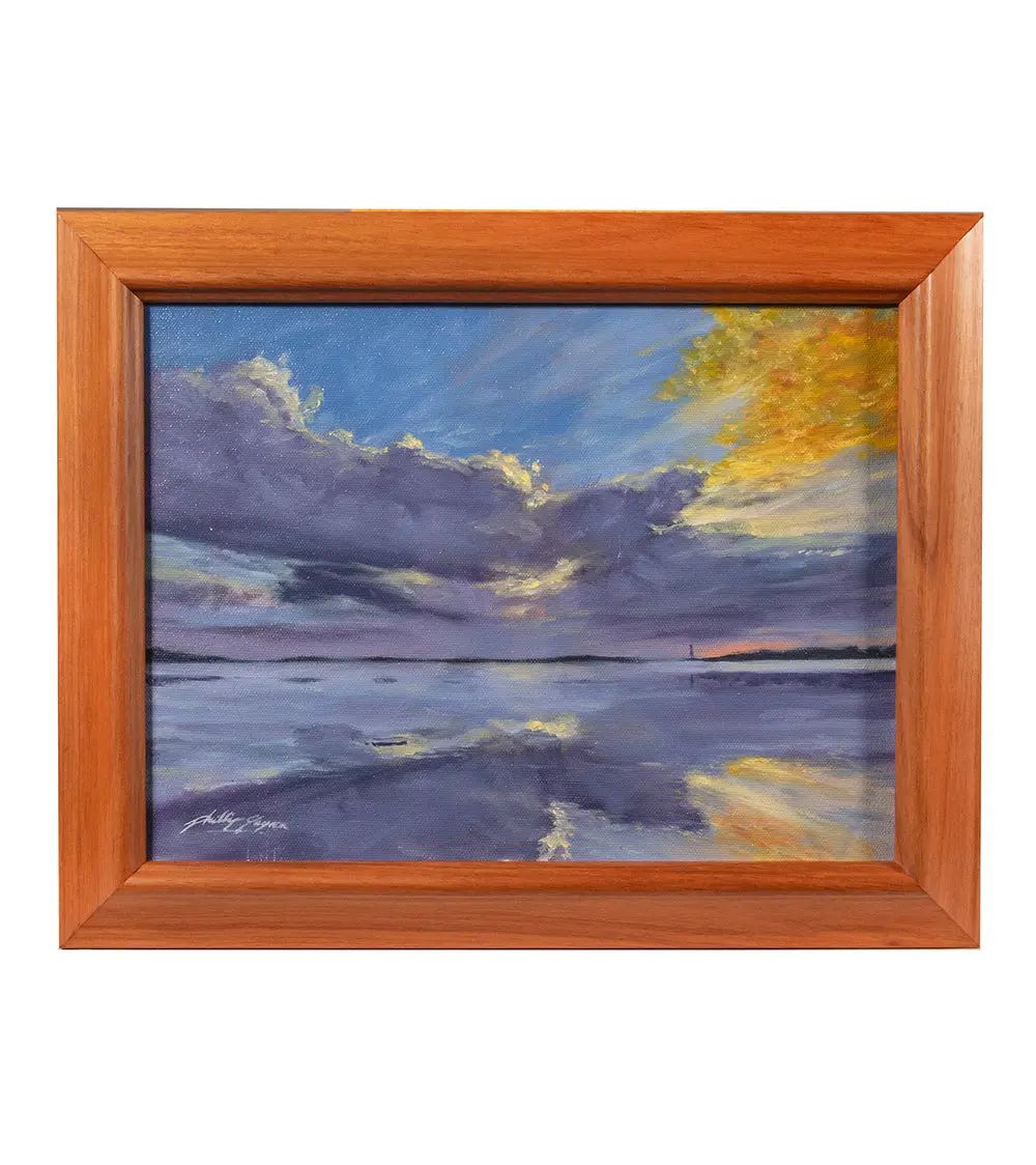 Original Painting "Beach Reflection (Heavenly Reflections)" By Philip Gagnon 12X9 1