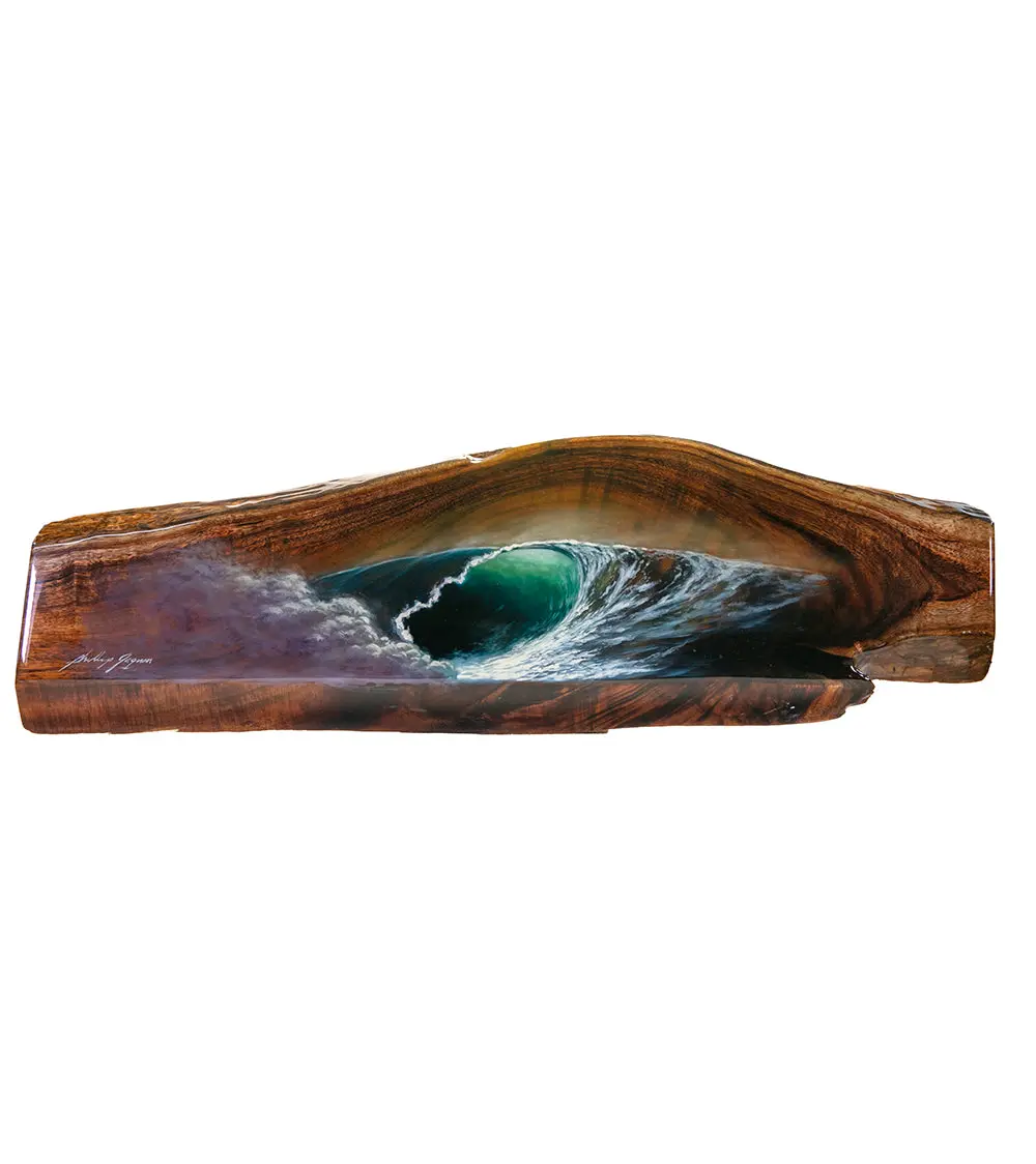 Original Painting On Koa "Big One" By Philip Gagnon 26.5 X 8.5 1
