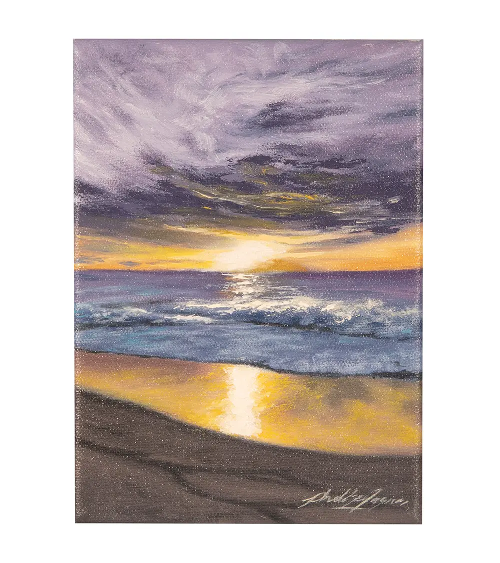 Original Painting "Hawaii's Golden Beach" By Phillip Gagnon 7X5 1